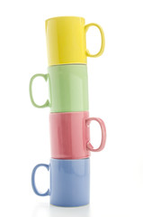 Color mug isolated on white