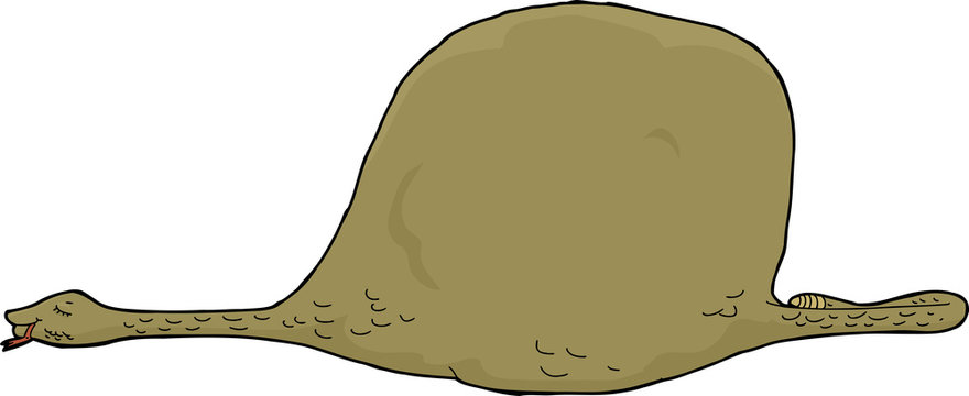 brown snake sleeping on white background clip art preview