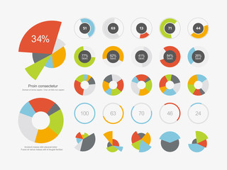 Infographic Elements Pie chart set icon