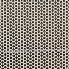 Background of white steel metal with circle perforated holes