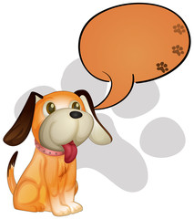 A dog with an empty callout