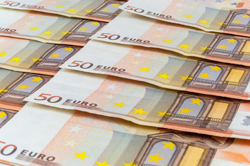 Background of 50 euro banknotes