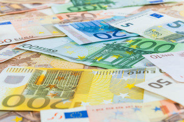 Background of euro banknotes