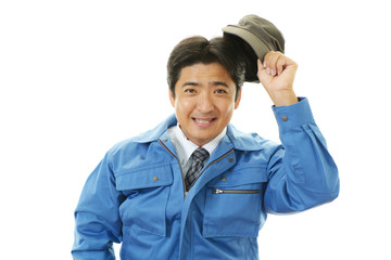 笑顔の労働者