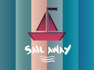 Horizontal ship background blue