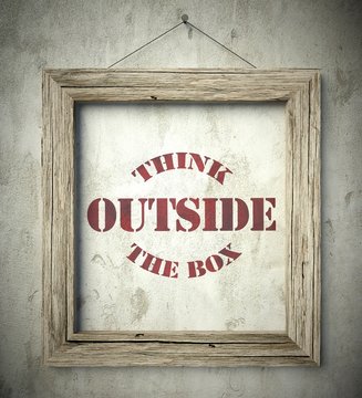 Think outside the box in old wooden frame