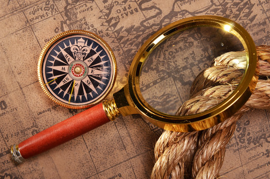 map and magnifying glass