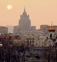 City sunset. Moscow, Russia.