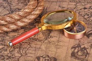 map and magnifying glass