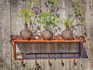 Metal garden shelf