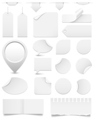 White Paper Tags and Stickers Set © Giraphics