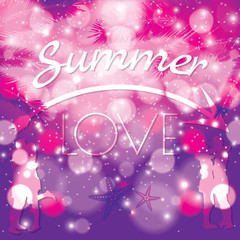 Summer love vibrant colorful background