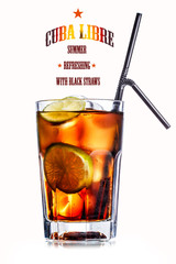 Cuba libre cocktail