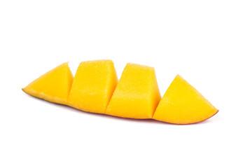 Mango sliced part isolated on white background