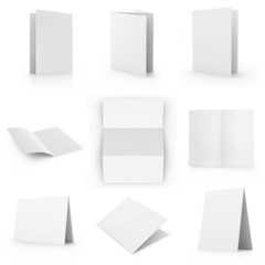 Collection of blank card, isolated on white