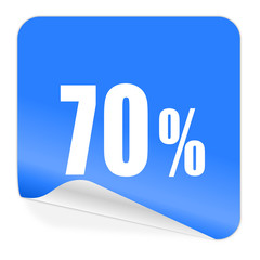 70 percent blue sticker icon