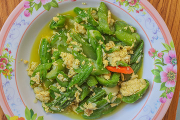Sponge Gourd fried with Egg