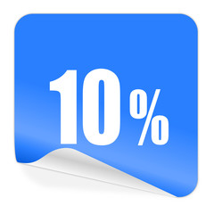 10 percent blue sticker icon