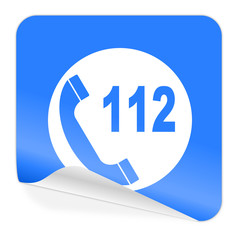 emergency call blue sticker icon