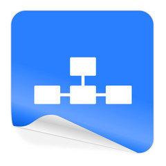 database blue sticker icon