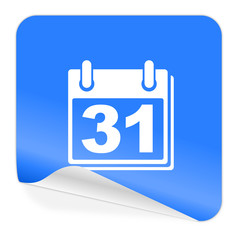 calendar blue sticker icon