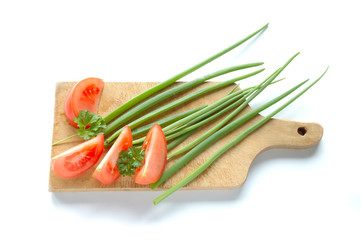 Vegetables on chopping board