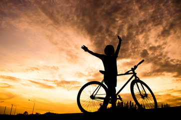 silhouette of  biker