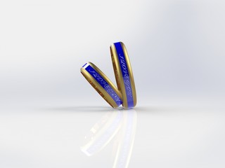 Wedding rings on a white background