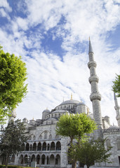 Fototapeta na wymiar blue mosque in istanbul on a sunny day
