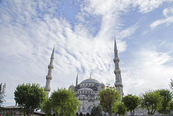 Fototapeta na wymiar blue mosque in istanbul on a sunny day