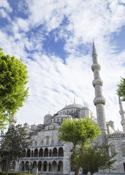 blue mosque in istanbul on a sunny day