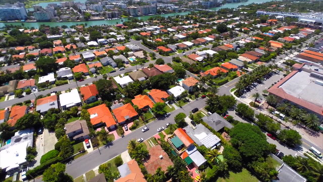 Aerial neighborhood Miami
