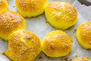 Homemade bread with sesame