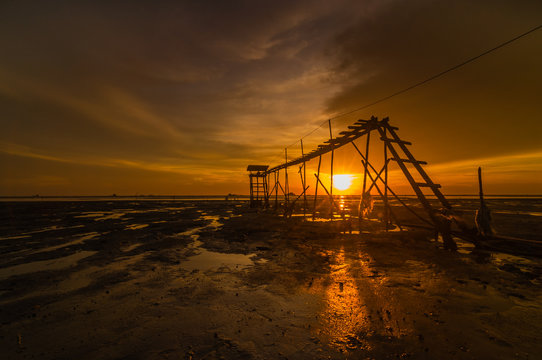 Jeram Beach sunset silhoutte
