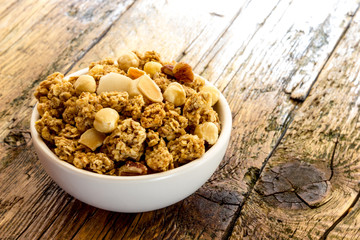 Cereal with almonds and peanuts