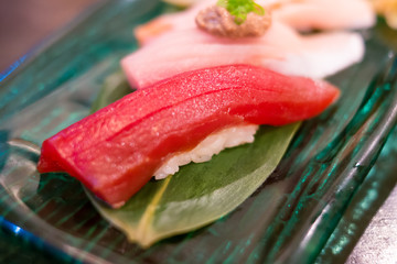 Close up nigiri sushi set