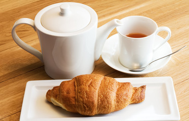 Tea breakfast isolated on white background