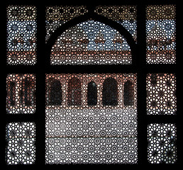 fatehpur sikri seen through a window - india - rajasthan - agra - 65072632