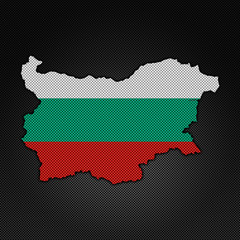 Flag in map on carbon background - Burkina Faso