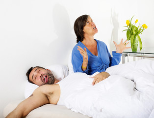 Obraz na płótnie Canvas couple in bed
