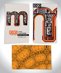 Ancient Business card design LETTER m