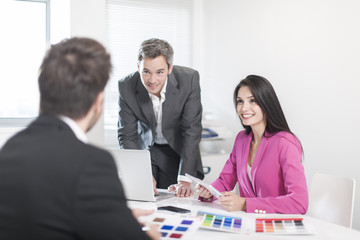 workteam in meeting at office