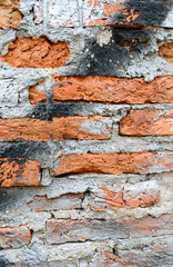red aged brick background