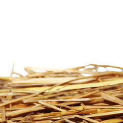 pile straw isolated on white background