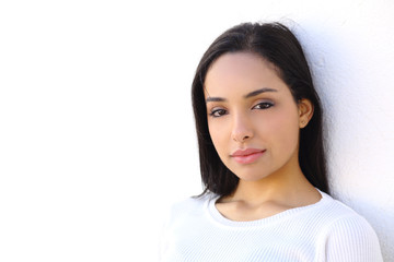 Portrait of an arab woman on white