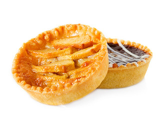 Tarts with apples and chocolate