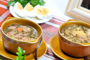Sourdough, zur, zurek traditional Polish soup