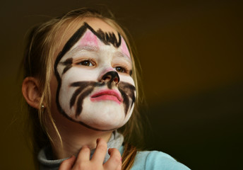 Beautiful Cat Face Painting
