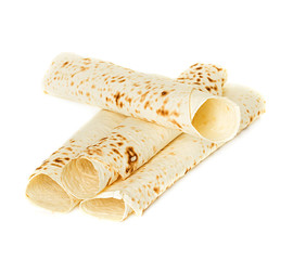 Lavash, Tortilla Wrap Bread. Isolated