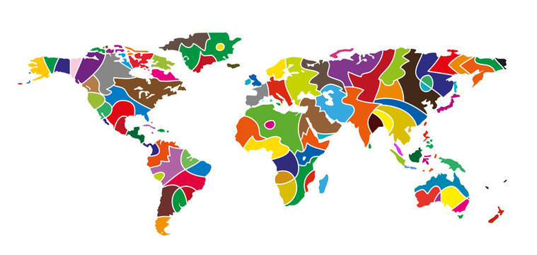 planisfero astratto composto da colori